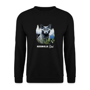 Chat bleu russe Russisch Blau Katze - Sweat-shirt Unisexe - noir - Devant - Alina (178cm) & Michal (187cm)