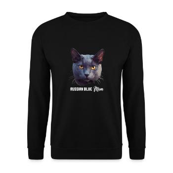 Chat bleu russe Russisch Blau Katze - Sweat-shirt Unisexe - noir - Devant - Alina (178cm) & Michal (187cm)