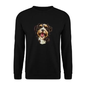 Cadeau Aussiedoodle | Illustration de dessin animé - Sweat-shirt Unisexe - noir - Devant - Alina (178cm) & Michal (187cm)