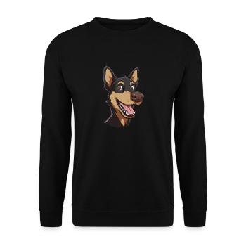 Australian Kelpie Gift | Cartoon Artwork - Unisex Sweatshirt - black - Front - Alina (178cm) & Michal (187cm)