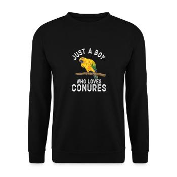 Parakeet Parrot Parakeet Bird - Unisex Sweatshirt - black - Front - Alina (178cm) & Michal (187cm)