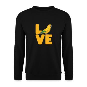 Parakeet Parrot Parakeet Bird - Unisex Sweatshirt - black - Front - Alina (178cm) & Michal (187cm)
