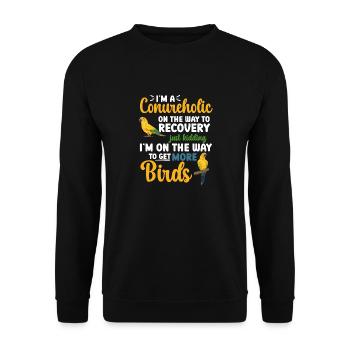 Parakeet Parrot Parakeet Bird - Unisex Sweatshirt - black - Front - Alina (178cm) & Michal (187cm)