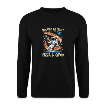 Pizza- und Café-Bereich - Unisex Pullover - Schwarz - Vorne - Alina (178cm) & Michal (187cm)