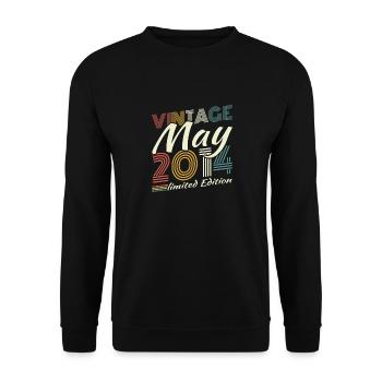 Mai 2014 Vintage Retro Geburtstagsgeschenk - Unisex Pullover - Schwarz - Vorne - Alina (178cm) & Michal (187cm)