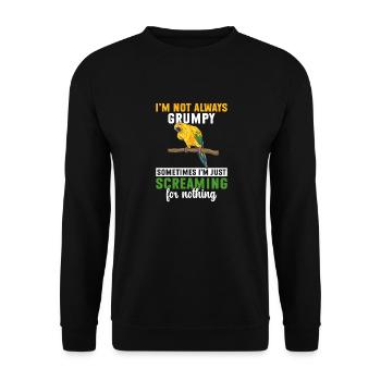 Parakeet Parrot Parakeet Bird - Unisex Sweatshirt - black - Front - Alina (178cm) & Michal (187cm)