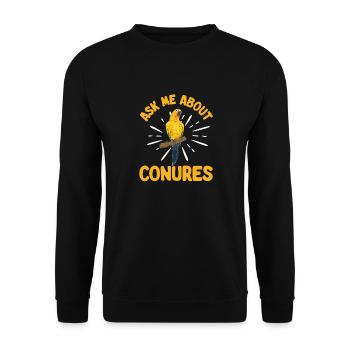 Parakeet Parrot Parakeet Bird - Unisex Sweatshirt - black - Front - Alina (178cm) & Michal (187cm)