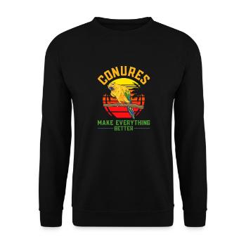 Parakeet Parrot Parakeet Bird - Unisex Sweatshirt - black - Front - Alina (178cm) & Michal (187cm)
