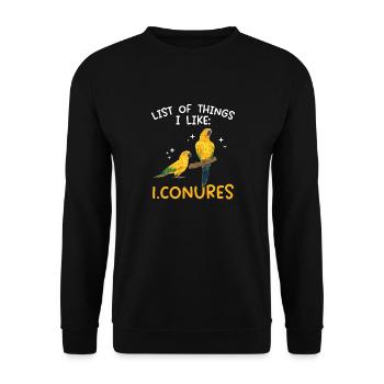 Parakeet Parrot Parakeet Bird - Unisex Sweatshirt - black - Front - Alina (178cm) & Michal (187cm)