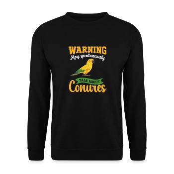 Parakeet Parrot Parakeet Bird - Unisex Sweatshirt - black - Front - Alina (178cm) & Michal (187cm)
