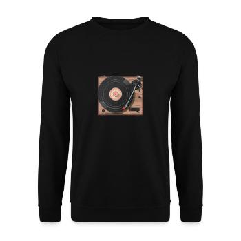 Quand le classique rencontre le moderne : tourne-disque vinyle en 2D - Sweat-shirt Unisexe - noir - Devant - Alina (178cm) & Michal (187cm)