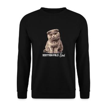 Scottish Fold Kitten Scottish Fold Cat - Unisex Sweatshirt - black - Front - Alina (178cm) & Michal (187cm)