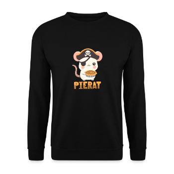 Rat pirate avec gâteau - Sweat-shirt Unisexe - noir - Devant - Alina (178cm) & Michal (187cm)
