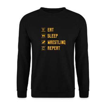 Manger dormir lutter Répéter - Sweat-shirt Unisexe - noir - Devant - Alina (178cm) & Michal (187cm)