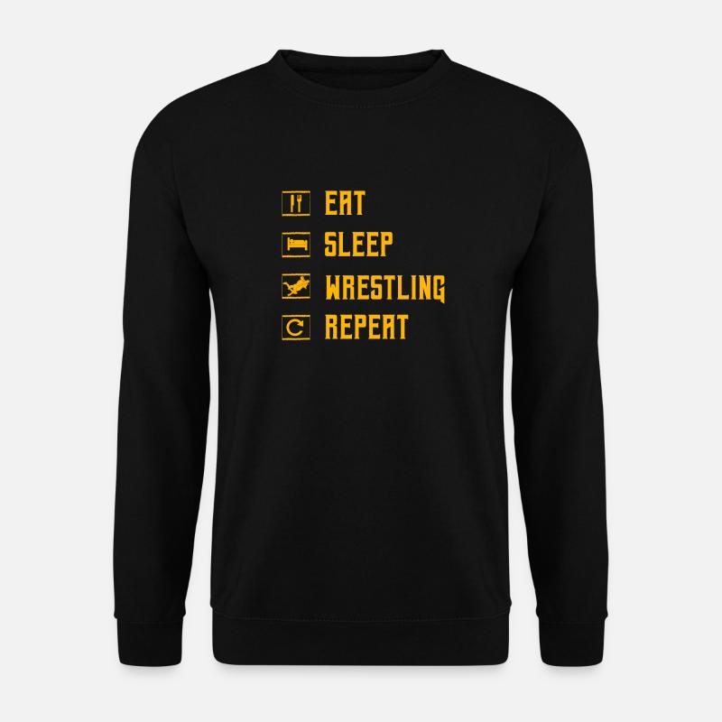 Eat Sleep Wrestling Repeat - Unisex Sweatshirt - black