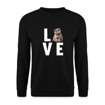 Scottish Fold Kitten Scottish Fold Cat - Unisex Sweatshirt - black - Front - Alina (178cm) & Michal (187cm)