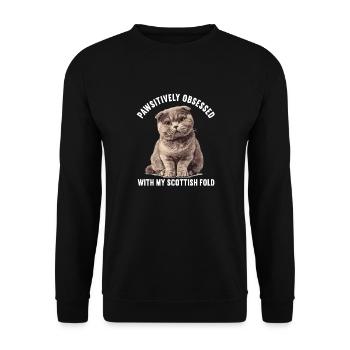 Scottish Fold Kitten Scottish Fold Cat - Unisex Sweatshirt - black - Front - Alina (178cm) & Michal (187cm)