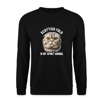 Scottish Fold Kitten Scottish Fold Cat - Unisex Sweatshirt - black - Front - Alina (178cm) & Michal (187cm)