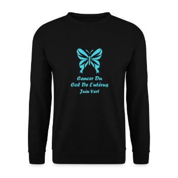 Sensibilisation au cancer du col de l'utérus - Sweat-shirt Unisexe - noir - Devant - Alina (178cm) & Michal (187cm)
