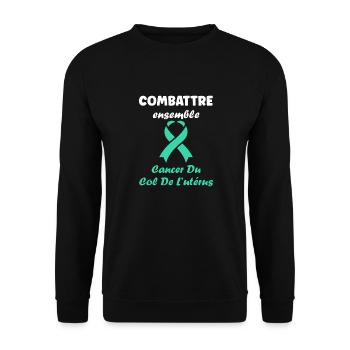 Sensibilisation au cancer du col de l'utérus - Sweat-shirt Unisexe - noir - Devant - Alina (178cm) & Michal (187cm)