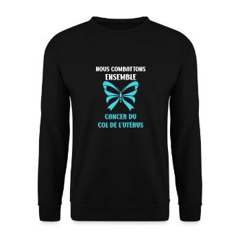 Sensibilisation au cancer du col de l'utérus - Sweat-shirt Unisexe - noir - Devant - Alina (178cm) & Michal (187cm)