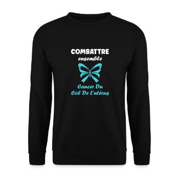 Sensibilisation au cancer du col de l'utérus - Sweat-shirt Unisexe - noir - Devant - Alina (178cm) & Michal (187cm)