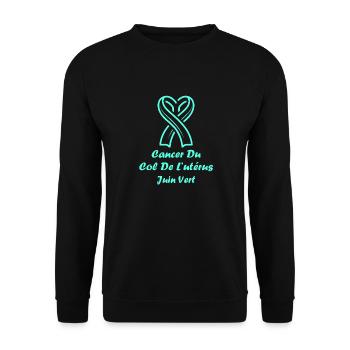 Sensibilisation au cancer du col de l'utérus - Sweat-shirt Unisexe - noir - Devant - Alina (178cm) & Michal (187cm)