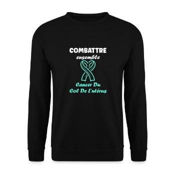 Sensibilisation au cancer du col de l'utérus - Sweat-shirt Unisexe - noir - Devant - Alina (178cm) & Michal (187cm)