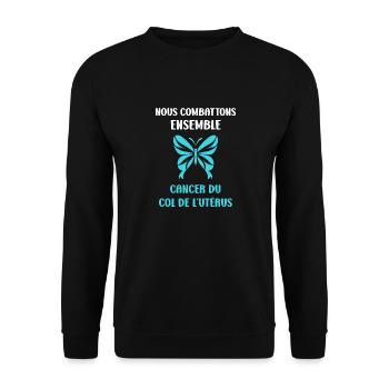 Sensibilisation au cancer du col de l'utérus - Sweat-shirt Unisexe - noir - Devant - Alina (178cm) & Michal (187cm)