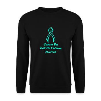 Sensibilisation au cancer du col de l'utérus - Sweat-shirt Unisexe - noir - Devant - Alina (178cm) & Michal (187cm)