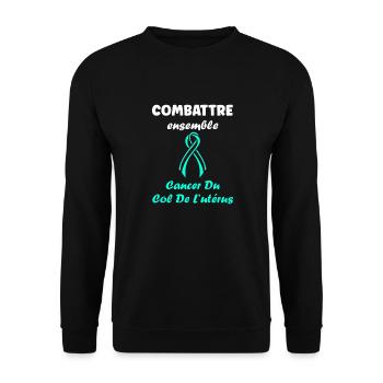 Sensibilisation au cancer du col de l'utérus - Sweat-shirt Unisexe - noir - Devant - Alina (178cm) & Michal (187cm)