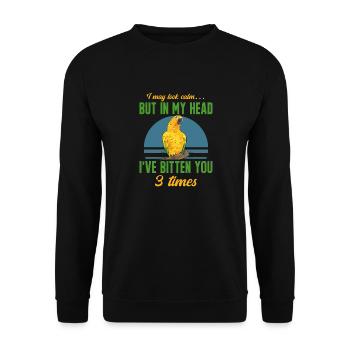 Parakeet Parrot Parakeet Bird - Unisex Sweatshirt - black - Front - Alina (178cm) & Michal (187cm)