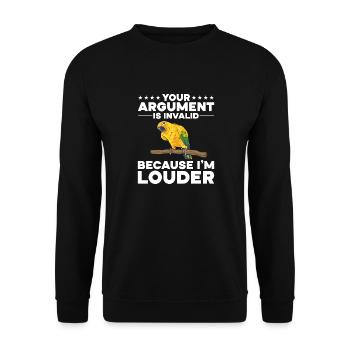 Parakeet Parrot Parakeet Bird - Unisex Sweatshirt - black - Front - Alina (178cm) & Michal (187cm)