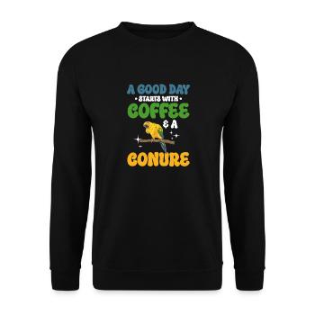 Parakeet Parrot Parakeet Bird - Unisex Sweatshirt - black - Front - Alina (178cm) & Michal (187cm)