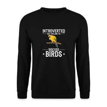 Parakeet Parrot Parakeet Bird - Unisex Sweatshirt - black - Front - Alina (178cm) & Michal (187cm)