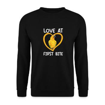 Parakeet Parrot Parakeet Bird - Unisex Sweatshirt - black - Front - Alina (178cm) & Michal (187cm)