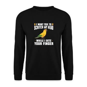 Parakeet Parrot Parakeet Bird - Unisex Sweatshirt - black - Front - Alina (178cm) & Michal (187cm)