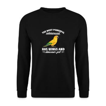 Parakeet Parrot Parakeet Bird - Unisex Sweatshirt - black - Front - Alina (178cm) & Michal (187cm)