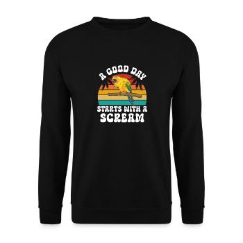 Parakeet Parrot Parakeet Bird - Unisex Sweatshirt - black - Front - Alina (178cm) & Michal (187cm)