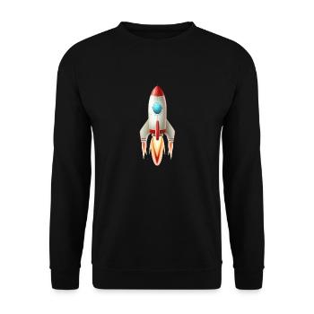 Retro rocket launches in a two-dimensional Il - Unisex Sweatshirt - black - Front - Alina (178cm) & Michal (187cm)