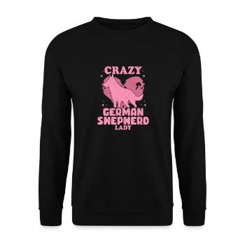 Crazy German Shepherd Lady Dog Maman Chiot Propriétaire - Sweat-shirt Unisexe - noir - Devant - Alina (178cm) & Michal (187cm)