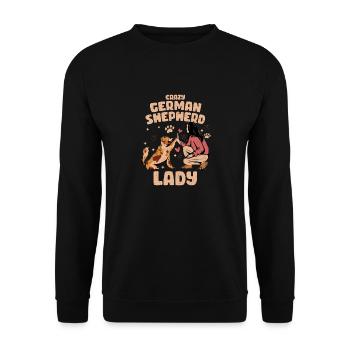 Crazy German Shepherd Lady Chiot Propriétaire Chien Maman - Sweat-shirt Unisexe - noir - Devant - Alina (178cm) & Michal (187cm)