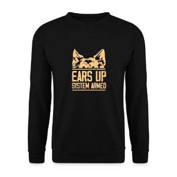 Ears Up System Armed Dog Mom Dad German Shepherd - Unisex Pullover - Schwarz - Vorne - Alina (178cm) & Michal (187cm)