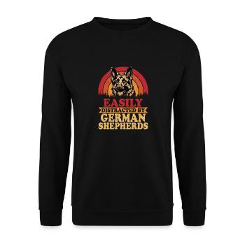 Easily Distracted By German Sheperds Dog Owner Pup - Unisex Sweatshirt - black - Front - Alina (178cm) & Michal (187cm)