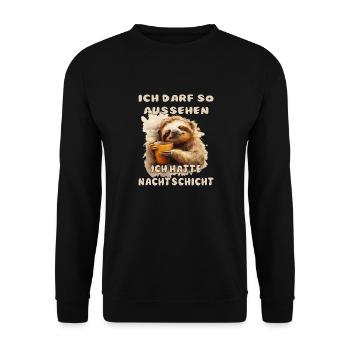 Sloth I May Look Like I Had Night - Unisex Sweatshirt - black - Front - Alina (178cm) & Michal (187cm)
