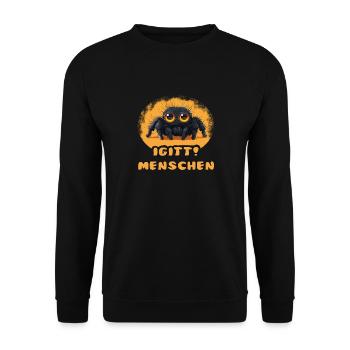 Funny yuck! Humans Spider - Unisex Sweatshirt - black - Front - Alina (178cm) & Michal (187cm)