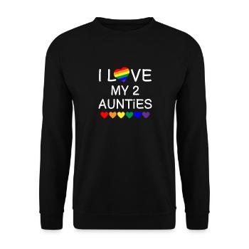 I Love My 2 Aunties Pride Baby Gay Aunt Toddler - Unisex Sweatshirt - black - Front - Alina (178cm) & Michal (187cm)