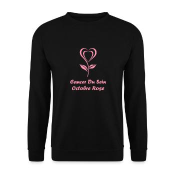 Sensibilisation cancer du sein - Sweat-shirt Unisexe - noir - Devant - Alina (178cm) & Michal (187cm)