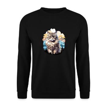 Chat sibérien Sibirische Katze - Sweat-shirt Unisexe - noir - Devant - Alina (178cm) & Michal (187cm)