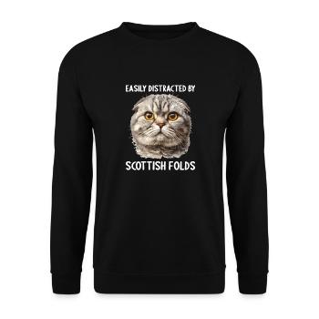 Scottish Fold Kitten Scottish Fold Cat - Unisex Sweatshirt - black - Front - Alina (178cm) & Michal (187cm)